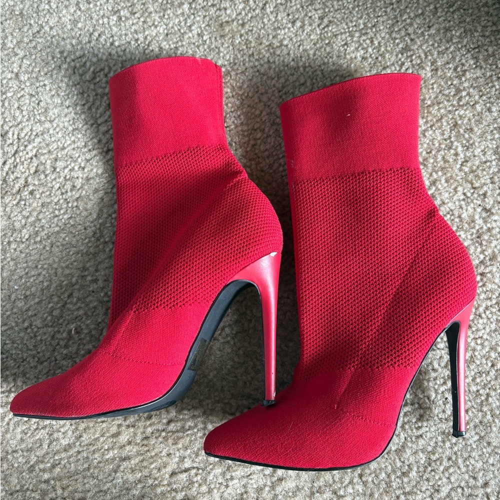 Red Women's Heeled Boots